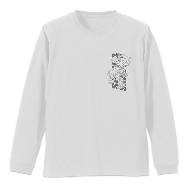 超音鼠 : 日版 (細碼)「超音鼠 + Shadow the Hedgehog」長袖 白色 T-Shirt