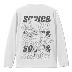 超音鼠 (大碼)「超音鼠 + Shadow the Hedgehog」長袖 白色 T-Shirt SONIC&SHADOW Long Sleeved T-Shirt /WHITE-L【Sonic the Hedgehog】