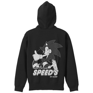 超音鼠 (中碼)「超音鼠」SPEED'S 黑色 連帽拉鏈外套 Sonic Zip Hoodie /BLACK-M【Sonic the Hedgehog】