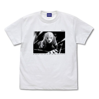 我推的孩子 (細碼)「露比」B小町 首次演出 白色 T-Shirt Ruby Photo Graphic T-Shirt /WHITE-S【Oshi no Ko】