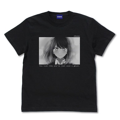 我推的孩子 (細碼)「黑川赤音」完美眼神演技 黑色 T-Shirt Akane Kurokawa Photo Graphic T-Shirt /BLACK-S【Oshi no Ko】