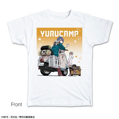 搖曳露營△ (中碼)「各務原撫子 + 志摩凜」白色 T-Shirt T-Shirt M Size Design 03 (Nadeshiko Kagamihara & Rin Shima)【Laid-Back Camp】