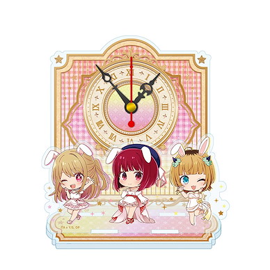 我推的孩子 「露比 + 有馬加奈 + Mem Cyo」白兔子禮服 亞克力座枱鐘 Puchichoko Mini Acrylic Clock Ruby & Arima Kana & MEM-cho White Dress【Oshi no Ko】