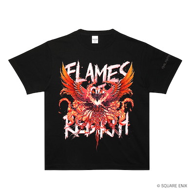 最終幻想系列 (中碼) FLAMES OF REBIRTH 黑色 T-Shirt FLAMES OF REBIRTH T-Shirt (M Size)【Final Fantasy Series】