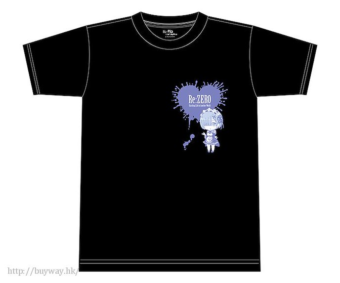 Re：從零開始的異世界生活 : 日版 (大碼)「雷姆」Nendoroid Plus 黑色 T-Shirt