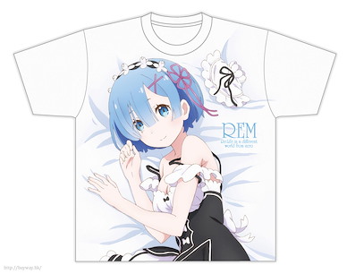 Re：從零開始的異世界生活 (中碼)「雷姆」白色 全彩 T-Shirt Rem Full Graphic T-Shirt - M【Re:Zero】