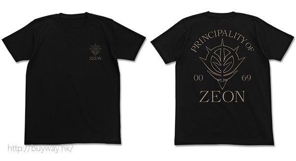 機動戰士高達系列 : 日版 (加大)「自護公國」吸汗快乾 黑色 T-Shirt