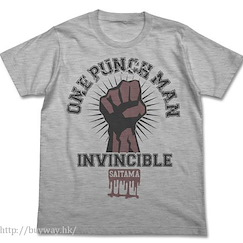 一拳超人 (大碼)「埼玉」INVINCIBLE 灰色 T-Shirt One-Punch Man College T-Shirt / Heather Gray-L【One-Punch Man】
