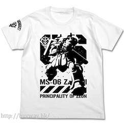 機動戰士高達系列 (加大)「MS-06 渣古 Ⅱ」白色 T-Shirt Thunderbolt Zaku T-Shirt / White-XL【Mobile Suit Gundam Series】