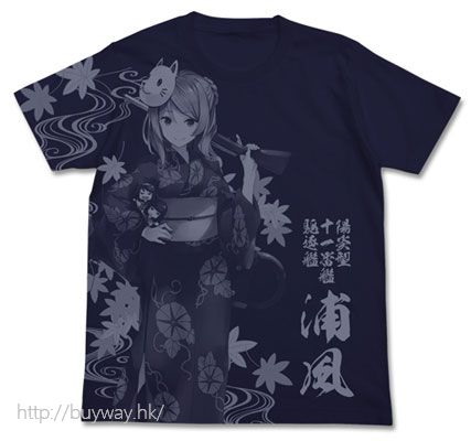艦隊 Collection -艦Colle- : 日版 「浦風」深藍色 T-Shirt