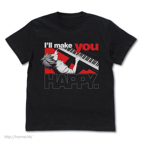 新世紀福音戰士 : 日版 (加大)「渚薰」I'll make you HAPPY. 黑色 T-Shirt
