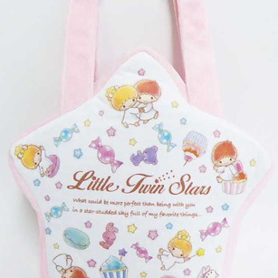 Little Twin Stars 「Kiki + Lala」星形 小手提袋 粉紅 Star Mini Tote Bag Pink【Little Twin Stars】