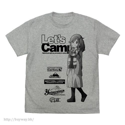 搖曳露營△ : 日版 (大碼)「犬山葵」混合灰色 T-Shirt