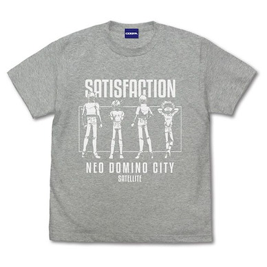 遊戲王 系列 (細碼) 遊戲王5D's SATISFACTION 混合灰色 T-Shirt Team Satisfaction "Be Satisfied!" T-Shirt /MIX GRAY-S【Yu-Gi-Oh! Series】