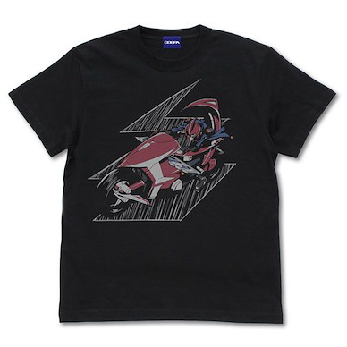 遊戲王 系列 (大碼)「不動遊星」& 遊星號 黑色 T-Shirt Yusei & Yusei-go T-Shirt /BLACK-L【Yu-Gi-Oh! Series】
