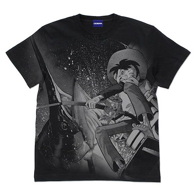 天才小釣手 (大碼)「三平三平」Reel it！海Ver. 黑色 T-Shirt "Reel it!" Ocean Ver. All Print T-Shirt /BLACK-L【Fisherman Sanpei】
