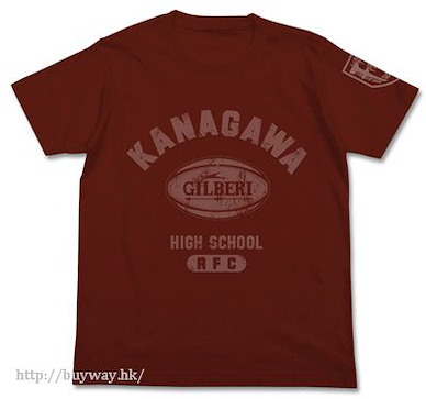 ALL OUT!! (中碼)「神高橄欖球部」酒紅色 T-Shirt Jinkou Rugby Club College T-Shirt / BURGUNDY - M【ALL OUT!!】