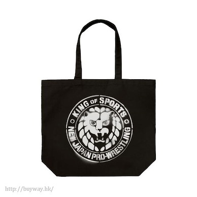 新日本職業摔角 「NJPW」獅子標誌 黑色 大容量 手提袋 NJPW Stencil Lion Mark Large Tote Bag / Black【New Japan Pro-Wrestling】