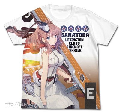 艦隊 Collection -艦Colle- : 日版 (中碼)「Saratoga」白色 全彩 T-Shirt
