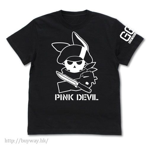刀劍神域系列 : 日版 (中碼)「蓮 (Llenn)」PINK DEVIL 黑色 T-Shirt