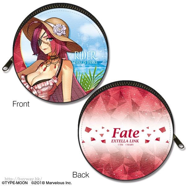 Fate系列 : 日版 「Rider (弗朗西斯·德雷克)」皮革圓形小物袋