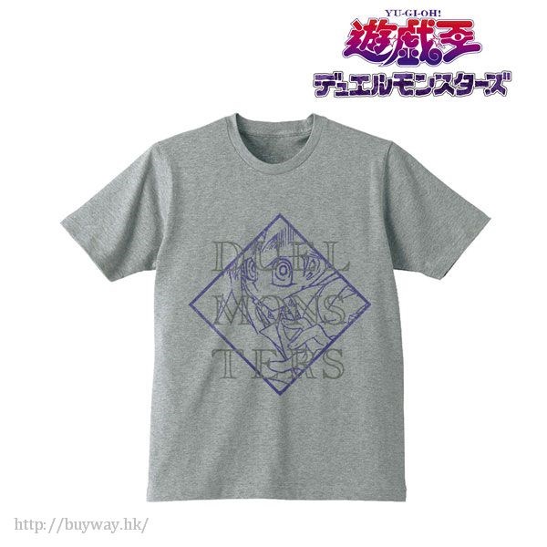 遊戲王 系列 : 日版 (加大)「武藤遊戲」男裝 灰色 T-Shirt