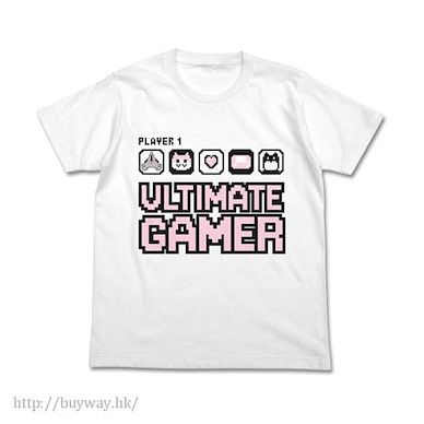 槍彈辯駁 (細碼)「七海千秋」Ultimate Gamer 白色 T-Shirt "Chiaki Nanami" Pictogram T-Shirt / WHITE - S【Danganronpa】