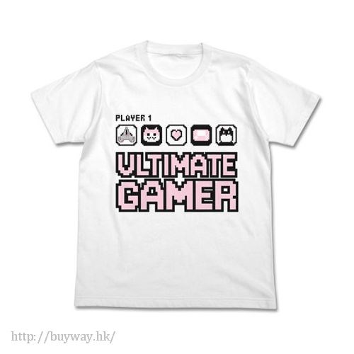 槍彈辯駁 : 日版 (大碼)「七海千秋」Ultimate Gamer 白色 T-Shirt