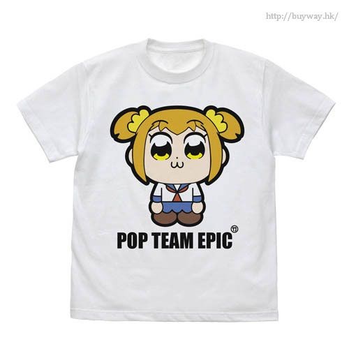 Pop Team Epic : 日版 (細碼)「POP子」寶貝 全彩白色 T-Shirt