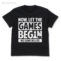 遊戲人生 (大碼) NOW, LET THE GAMES BEGIN 黑色 T-Shirt Now, Let the games begin Massage T-Shirt / BLACK - L【No Game No Life】