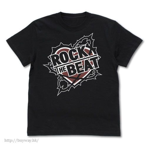 偶像大師 灰姑娘女孩 : 日版 (大碼)「ROCK THE BEAT」黑色 T-Shirt