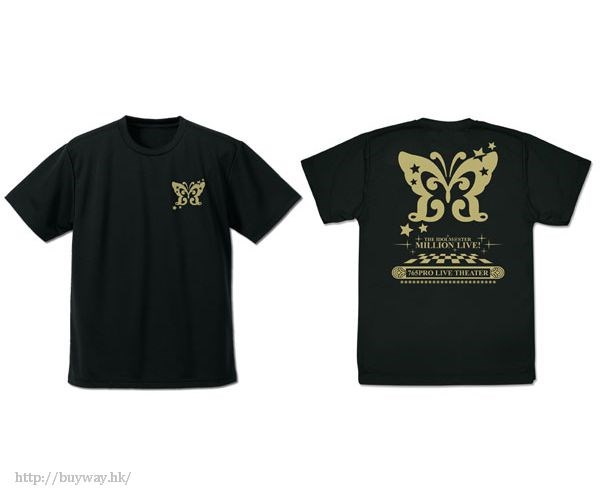 偶像大師 百萬人演唱會！ : 日版 (加大)「765PRO LIVE THEATER」吸汗快乾 黑色 T-Shirt