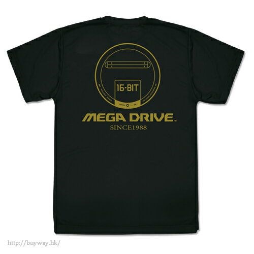Mega Drive : 日版 (大碼)「Mega Drive」吸汗快乾 黑色 T-Shirt
