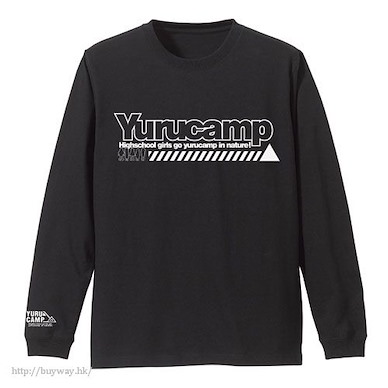 搖曳露營△ (加大)「Yurucamp」長袖 黑色 T-Shirt Rib Long Sleeve T-Shirt /BLACK-XL【Laid-Back Camp】