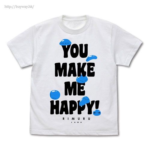 關於我轉生變成史萊姆這檔事 : 日版 (加大)「莉姆露」YOU MAKE ME HAPPY! 白色 T-Shirt