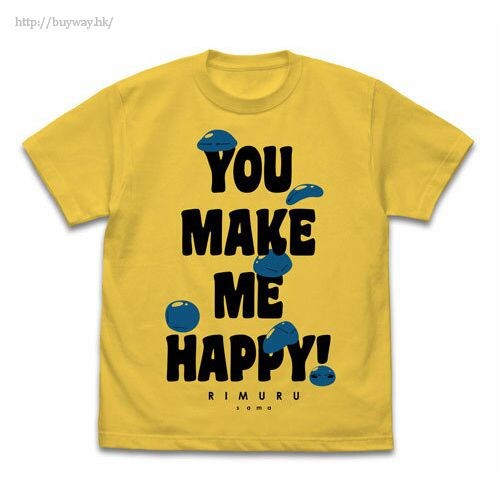 關於我轉生變成史萊姆這檔事 : 日版 (大碼)「莉姆露」YOU MAKE ME HAPPY! 香蕉黃 T-Shirt