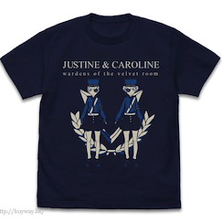 女神異聞錄系列 (大碼)「芮絲汀娜 + 卡蘿莉娜」深藍色 T-Shirt Justine & Caroline T-Shirt /NAVY-L【Persona Series】