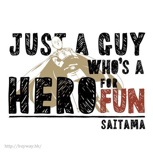 一拳超人 : 日版 (中碼)「埼玉」JUST A GUY WHO's A HERO FOR FUN 白色 T-Shirt