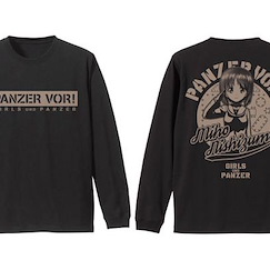 少女與戰車 (大碼)「西住美穗」黑色 長袖 T-Shirt Miho Nishizumi Sleeve Rib Long Sleeve T-Shirt /BLACK-L【Girls and Panzer】