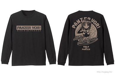 少女與戰車 (細碼)「西住美穗」黑色 長袖 T-Shirt Miho Nishizumi Sleeve Rib Long Sleeve T-Shirt /BLACK-S【Girls and Panzer】