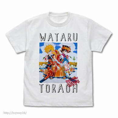魔神英雄傳 (中碼)「戰部飛雲 + 虎王」白色 T-Shirt Wataru & Tora-Oh Full Color T-Shirt /WHITE-M【Mashin Hero Wataru】