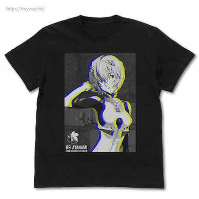 新世紀福音戰士 (細碼)「綾波麗」黑色 T-Shirt Rei Ayanami Graphic T-Shirt /BLACK-S【Neon Genesis Evangelion】