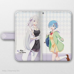 Re：從零開始的異世界生活 「艾米莉婭 + 雷姆」163mm 筆記本型手機套 Book Type Smartphone Case Emilia & Rem (L Size)【Re:Zero】