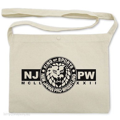 新日本職業摔角 獅子 Logo 米白 單肩袋 Lion Mark Musette Bag /NATURAL【New Japan Pro-Wrestling】