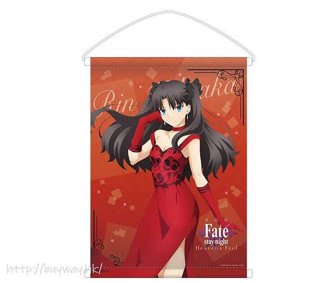 Fate系列 : 日版 「遠坂凜」紅色晚裝 B2 掛布