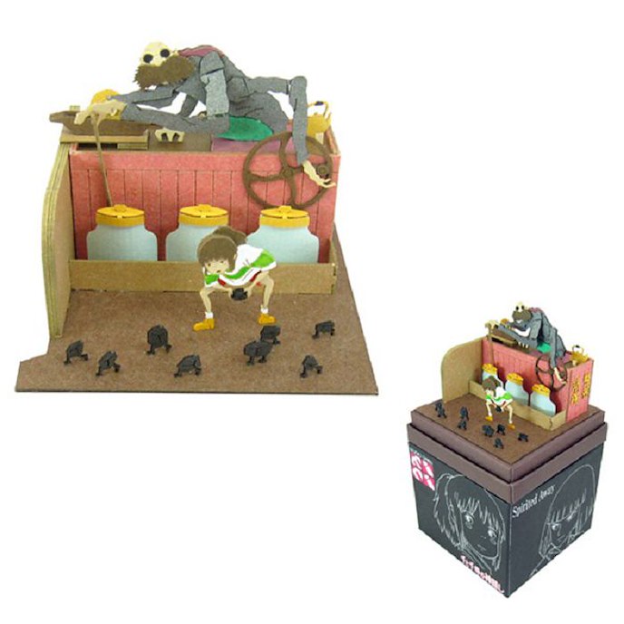 千與千尋 : 日版 紙模型 鍋爐爺爺、煤炭屎鬼與千尋 吉卜力工作室mini