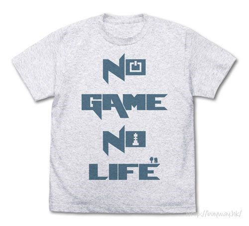 遊戲人生 : 日版 (大碼)「NO GAME NO LIFE」香灰色 T-Shirt