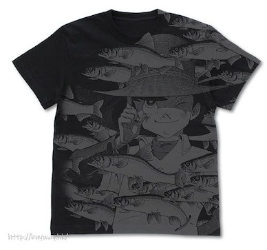 天才小釣手 (中碼)「三平三平」黑色 T-Shirt All Print T-Shirt /BLACK-M【Fisherman Sanpei】