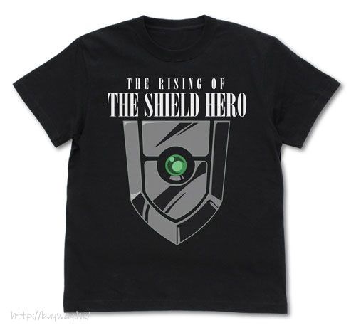 盾之勇者成名錄 : 日版 (細碼)「盾の勇者」黑色 T-Shirt
