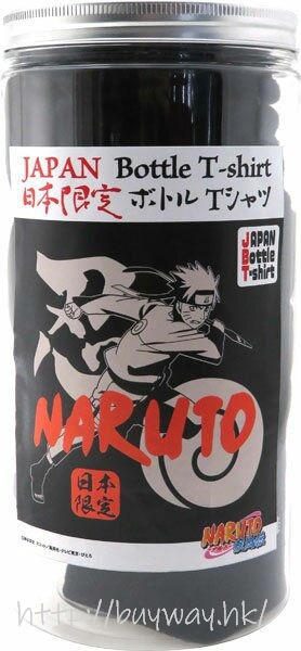 火影忍者系列 : 日版 (大碼)「漩渦鳴人」日本限定 黑色 Bottle T-Shirt